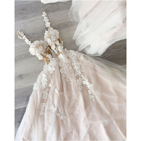 Wedding Dresses Bridal Gown with 3D Flowers - Thumbnail 3