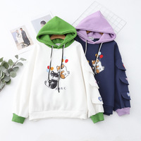 Cute dog embroidered hoodie - Thumbnail 4