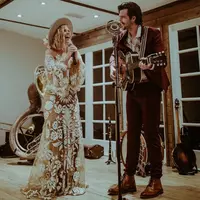 Boho Outdoor Destination mermaid Wedding Dresses Slip Lace Robe Long Sleeves Illusion Backless Elopement bohemain Bridal Gowns - Thumbnail 1