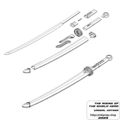 Raphtalia's vassal katana - rising of the shield hero - 3d printable stl files