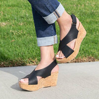 Large size Wedge women's sandals - Thumbnail 3