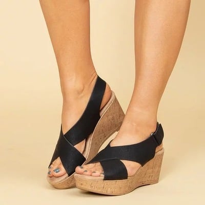 Large size Wedge women's sandals