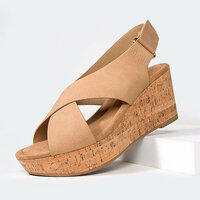 Large size Wedge women's sandals - Thumbnail 4