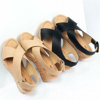 Large size Wedge women's sandals - Thumbnail 6