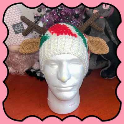 Crochet deer elf hat 