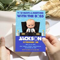 Baby Boss ANY AGE Birthday Invitation Canva Editable - Thumbnail 2
