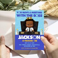 Baby Boss ANY AGE Birthday Invitation Canva Editable - Thumbnail 3
