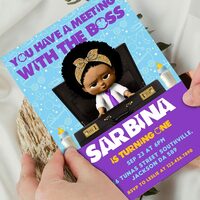Baby Boss ANY AGE Birthday Invitation Canva Editable - Thumbnail 2