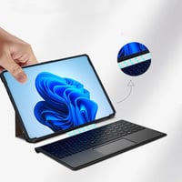 Black Leather Surface Pro 11 10 9 Cover With Stand SPC07 - Thumbnail 4