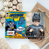 Batman Birthday Invitation with Photo invitation Canva Editable and Printable - Thumbnail 3