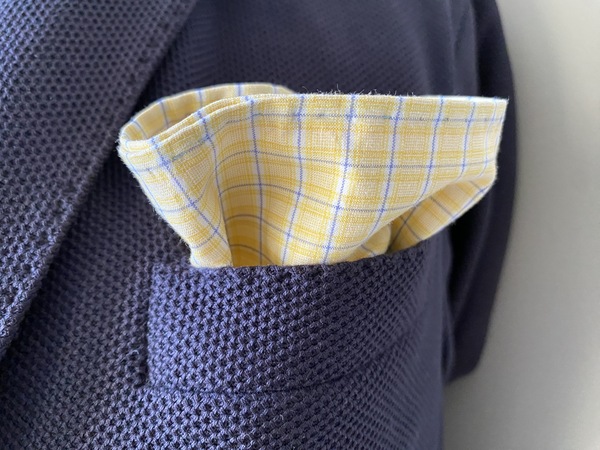 Yellow and Blue Squares Pocket Square