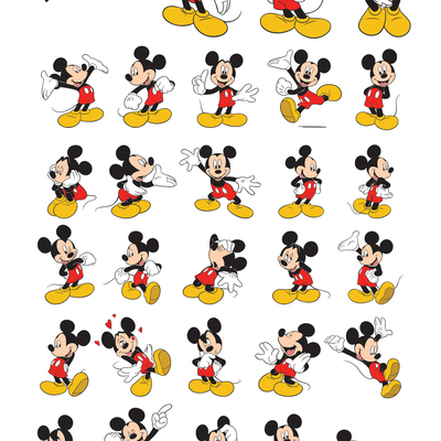 28 vector images mickey mouse + signature + logo - in vector format / 28 imagenes vectoriales con diferentes posturas del ratón + firma + logo - Thumbnail 3
