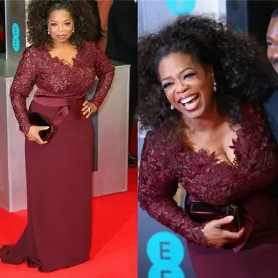 Plus size mother of the bride dresses burgundy lace long sleeves v neck sash red carpet formal wedding party gown
