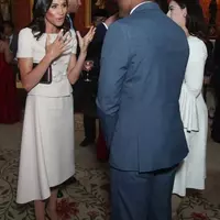 Princess Meghan Mother of the Bride Dresses  Half Sleeves Tea Length Vintage Short Button Formal Party Gown (Belt is not included) - Thumbnail 3