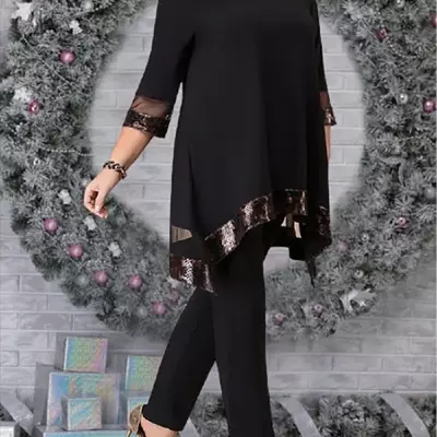 Two piece chiffon trousers evening mother of the bride dresses mother dresses for weddings