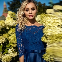 Elegant Royal Blue Lace Mother Of The Bride Dress Scoop Neck Three Quarter Sleeves Bow Belt Satin A-line Mother Gowns - Thumbnail 1