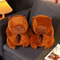 Cute Capybara Plush Warm Slippers - Thumbnail 4