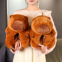 Cute Capybara Plush Warm Slippers - Thumbnail 2