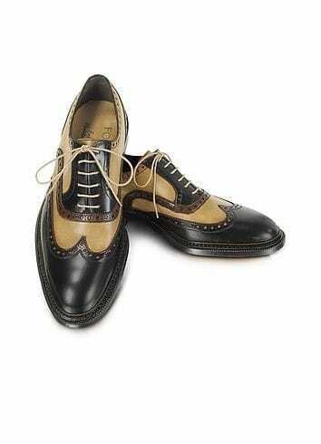 Handmade Black & Beige Leather Wing Tip Shoes,Men's Dress Shoes