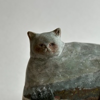 🔴 SOLD "The First Snow in Meadow" Original Clay Sculpture by Ame to Mori - Thumbnail 1
