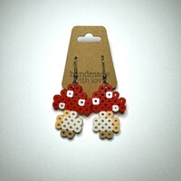 Perler Bead Mushroom Earrings - Thumbnail 1