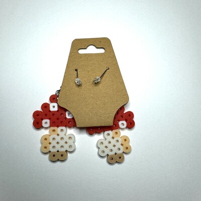 Perler bead mushroom earrings