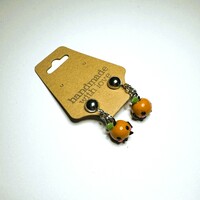 Orange Junimo Polymer Clay Earrings - Thumbnail 1