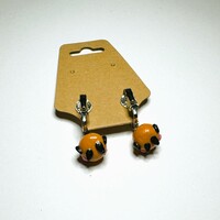 Orange Junimo Polymer Clay Earrings - Thumbnail 2