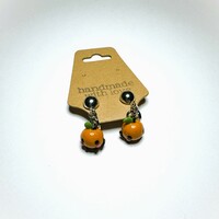 Orange Junimo Polymer Clay Earrings - Thumbnail 3