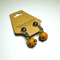Orange Junimo Polymer Clay Earrings - Thumbnail 4