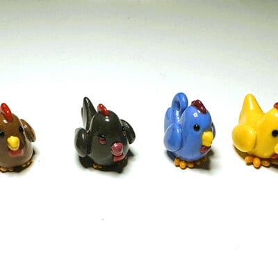 Stardew valley chicken mini sculpts