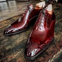  Spring low-heeled lace-up business men's shoes - Thumbnail 1