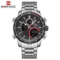 Naviforce NF9128 Mens quartz watches 45.5mm Japanese Movt multi-functional 3ATM causal business sports wristwatches - Thumbnail 1