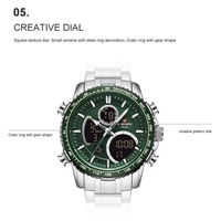 Naviforce NF9128 Mens quartz watches 45.5mm Japanese Movt multi-functional 3ATM causal business sports wristwatches - Thumbnail 7