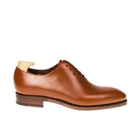 New Handmade Men's Calf-Skin Leather Tan WHOLECUT OXFORDS Shoes - Thumbnail 1
