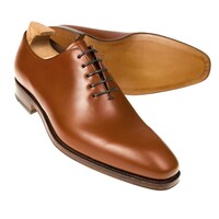 New Handmade Men's Calf-Skin Leather Tan WHOLECUT OXFORDS Shoes - Thumbnail 2