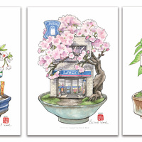 "Conbini Bonsai: Sebun" A4 Print - Thumbnail 1
