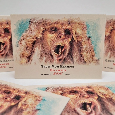 Krampus Custom Horror Christmas Trading Card