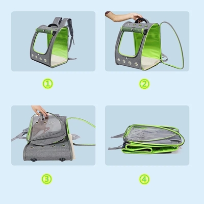 Breathable porous pet backpack carrier mfb45