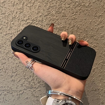 Wood Pattern Leather Case For Samsung S24 23 22 SG806