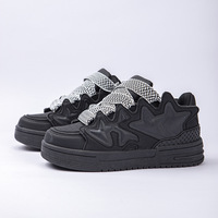 Fashion Star Black White Sneakers For Women - Thumbnail 3