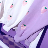 LITTLE STRAWBERRY EMBROIDERED HOODIE - Thumbnail 6