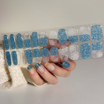 Nailart by aria | let it snow | semi-cured gel nail wraps