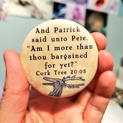 Sugar we art going down swinging button