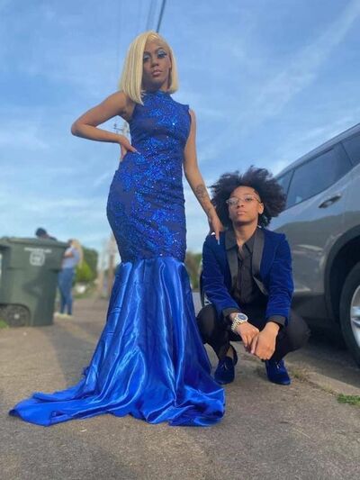 Royal Blue Mermaid Lace Appliques African Prom Dress Evening Gowns