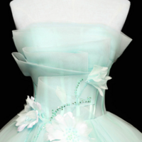 Green Tulle Lace Applique Long Prom Dresses, Green Sweet 16 Dresses KPP1668 - Thumbnail 2