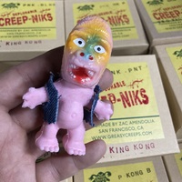 DEPLORABLE CREEP-NIKS - HAND PAINTED - DENIM VEST W/RHINESTONE EYES  - Thumbnail 1