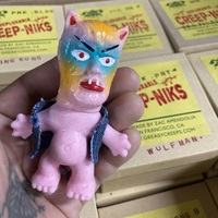 DEPLORABLE CREEP-NIKS - HAND PAINTED - DENIM VEST W/RHINESTONE EYES  - Thumbnail 2