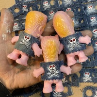 DEPLORABLE CREEP-NIKS - HAND PAINTED - DENIM VEST W/RHINESTONE EYES  - Thumbnail 5