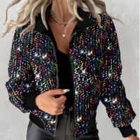 Fashion Cardigan Colored Sequin Long Sleeved Jacket - Thumbnail 3
